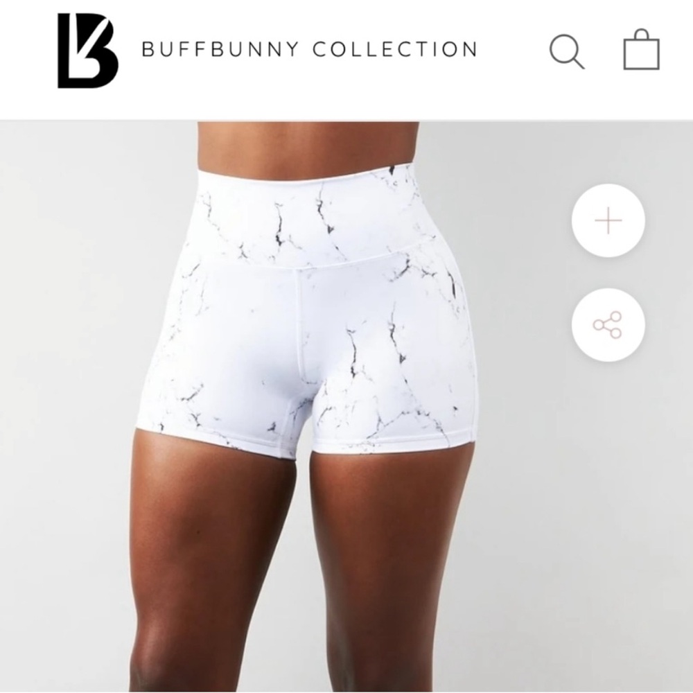 XS Buffbunny White Marble Limitless Shorts
